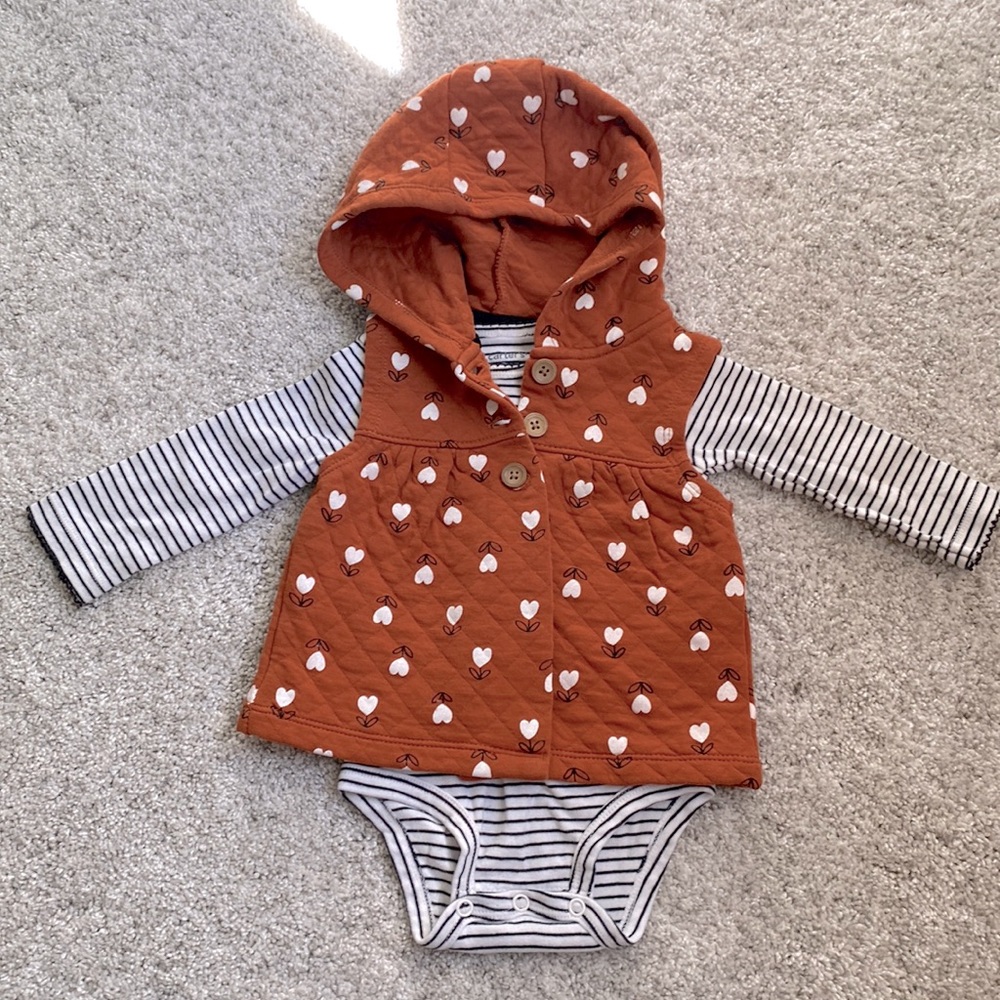 Carters Hooded Vest and Bodysuit